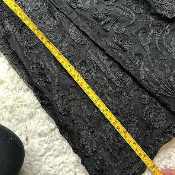 Cache Vintage NWT Long Black Sheer Textured Duster Cardigan EE27 - Picture 9 of 11